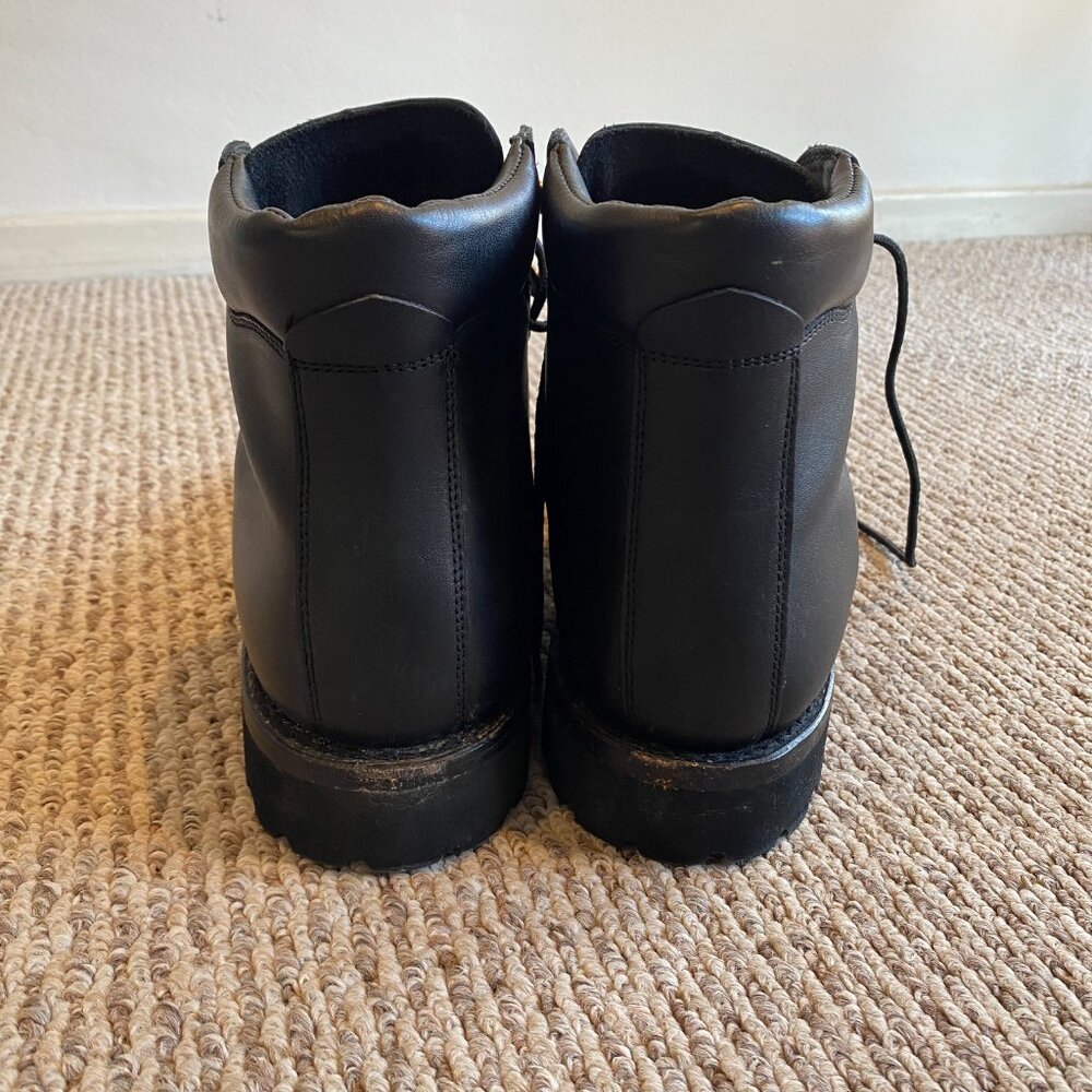 Men's Black Leather Lace-Up Hiking Boots - Picture 7 of 9